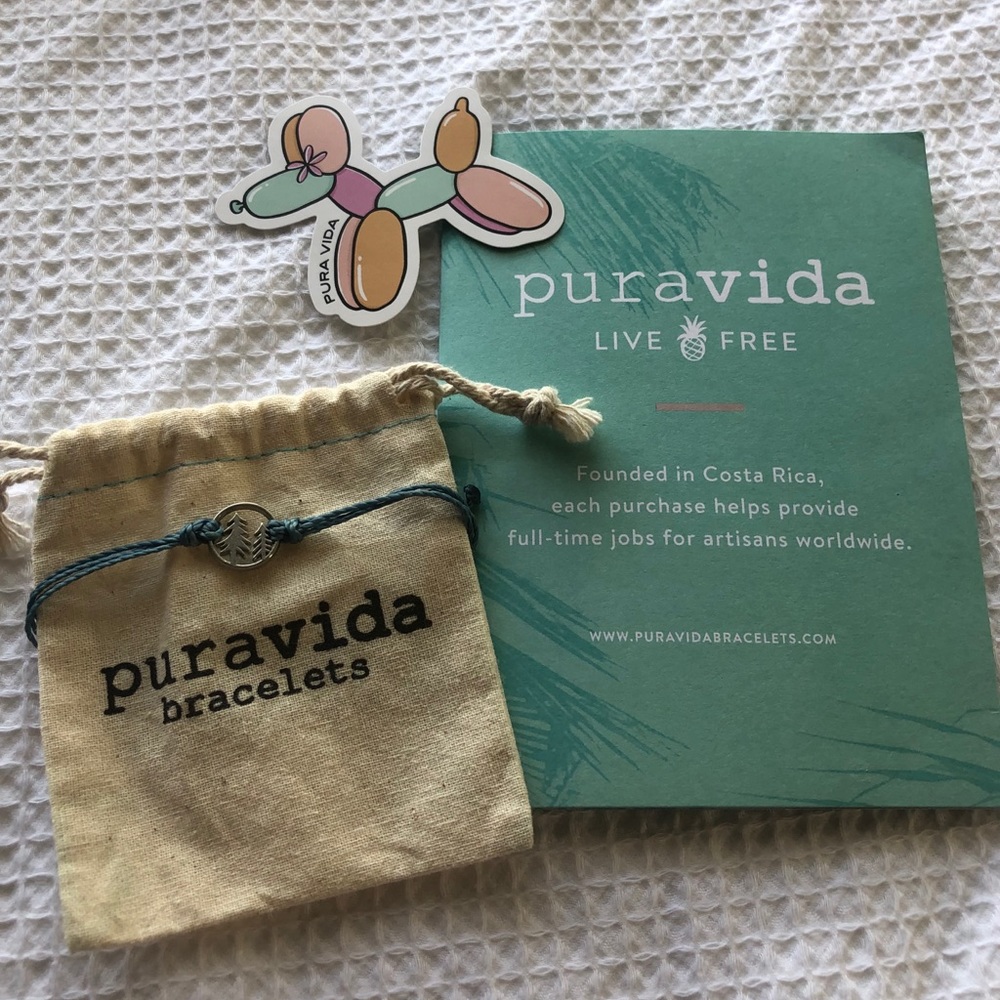 Pura Vida Trees Charm Bracelet Blue